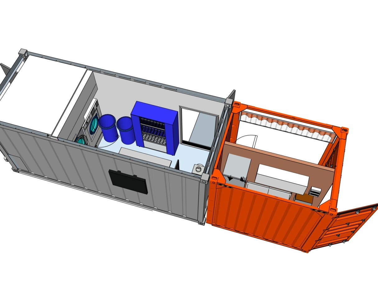 Sebibox - Blanchisserie industrielle en module container / conteneur  pour hôtel et établissement médico-social 